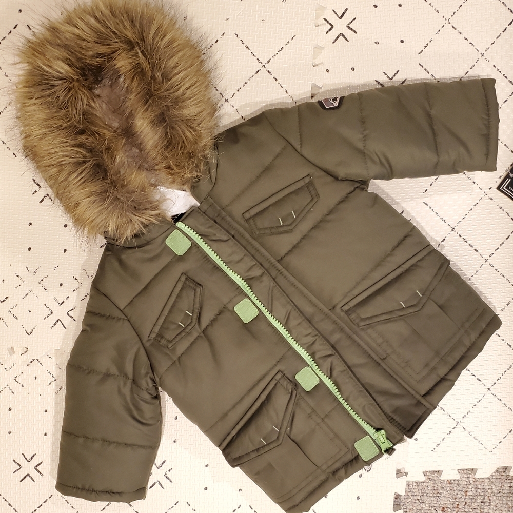 Rothschild Olive and Neon Green Parks - 6/9 months